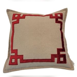 Embroidery Linen Square Decorative Accent Pillow by Nina Home